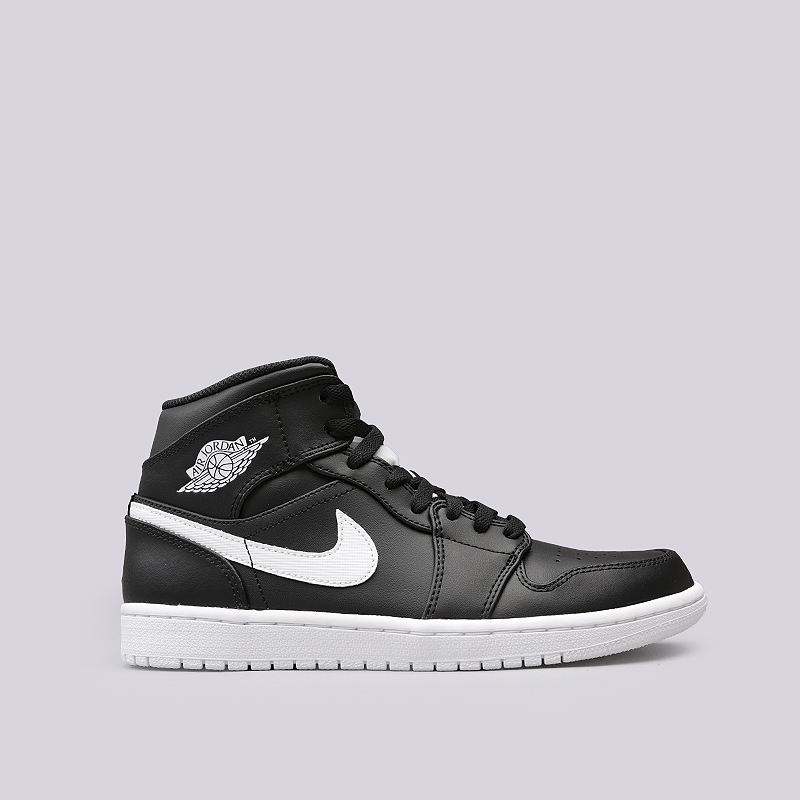мужские черные кроссовки Jordan 1 Mid 554724-038 - цена, описание, фото 1